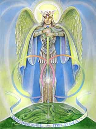 Original hand painted artwork of Archangel Michael on the Tor