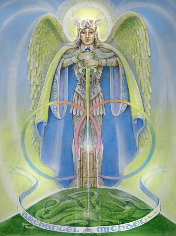 Original hand painted artwork of Archangel Michael on the Tor